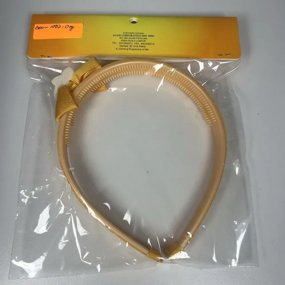 New GARFIELD Vintage Yellow Gingham Headband JIM DAVIS Cat